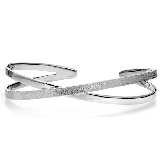 Sterling Silver Polished & Textured Bangle Sterling Silver Polished & Textured Bangle